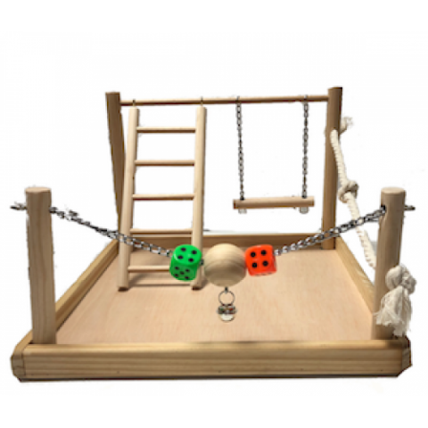 Parque de recreo de madera natural XL 38X34,5
