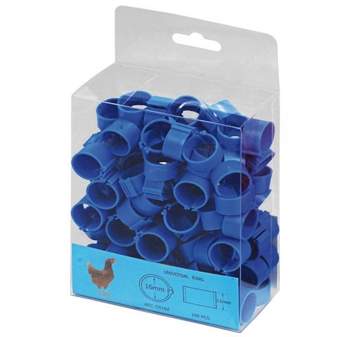 Anillas Plásticas para Gallinas (100 Und) azul