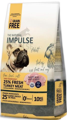 the Natural Impulse Dog Adult pavo GRAIN FREE 10kg