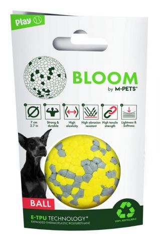 M-PETS BLOOM BALL-AMARILLA/GRIS