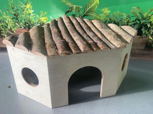 Caseta de madera para roedores 5 lados 40x30x19cm