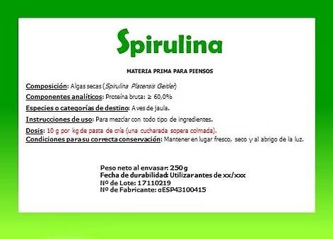 ESPIRULINA CANARIZ - SOBRE 250gr
