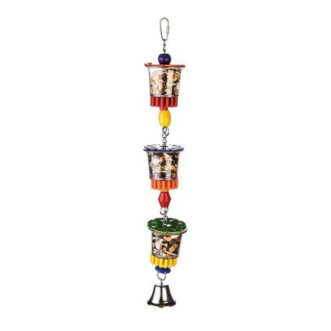 Juguete dispensador de 3 cubos para pájaros 46 cm