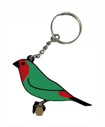 LLAVERO DIAMANTE TRICOLOR CABEZA ROJA