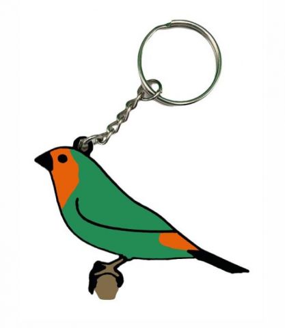 LLAVERO DIAMANTE TRICOLOR CABEZA NARANJA