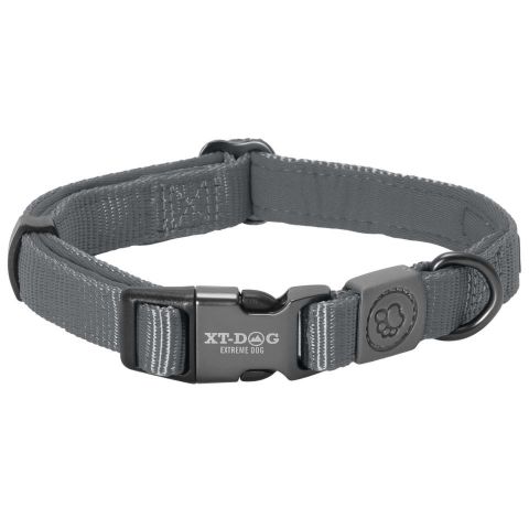 Collar nylon & neopreno XT-DOG gris M 2 cm