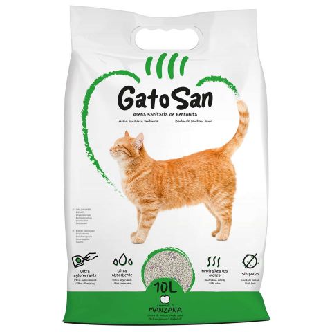 Arena sanitaria de bentonita GatoSan (manzana) 10L
