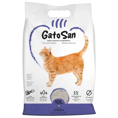 Arena sanitaria de bentonita GatoSan (lavanda) 10l