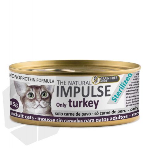 IMPULSE CAT HUMEDO STERILIZED PAVO 85gr
