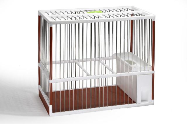 JAULA C2  ACERO INOX. BLANCA/ROJA