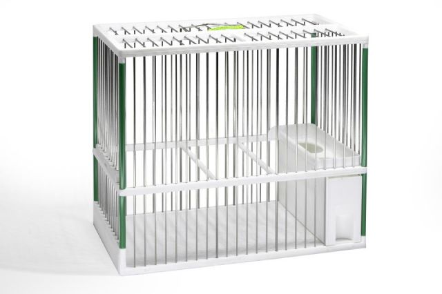 JAULA C2  ACERO INOX. BLANCA/VERDE