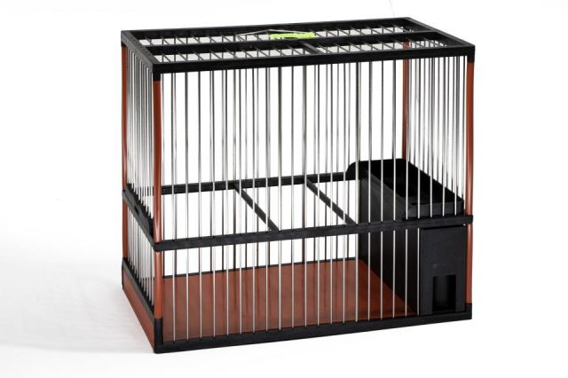 JAULA C2  ACERO INOX. NEGRA/ROJA