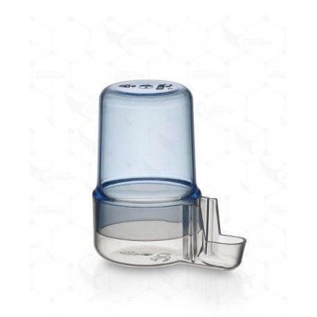 BEBEDERO TUBO CORTO 40cc MEDICI. AZUL/TRANSPARENTE
