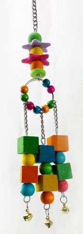 JUGUETE PARA PAJAOS CON ARO,CUBO Y BOLAS