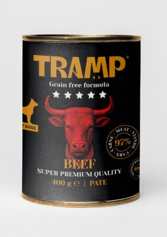 TRAMP 5* DOG GRAIN FREE BEEF 400 G 1 UNI