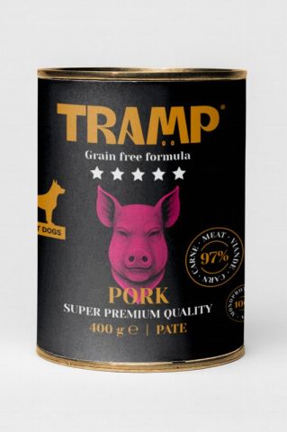 TRAMP 5* DOG GRAIN FREE PORK 400 G 12 UNI