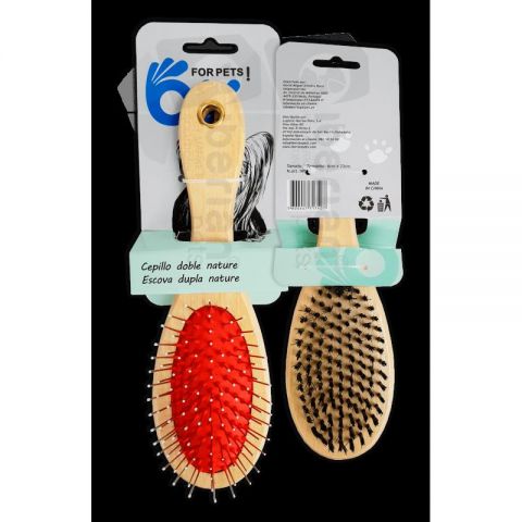 Cepillo nature Doble Grande para Perros 23 x 6 cm