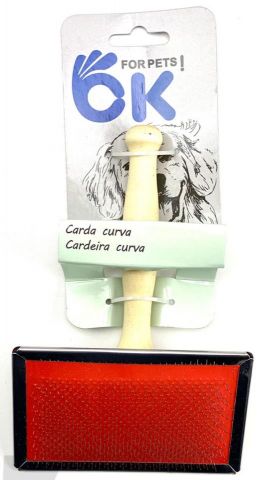 Carda curva con mango de madera 19,5 x 12 cm