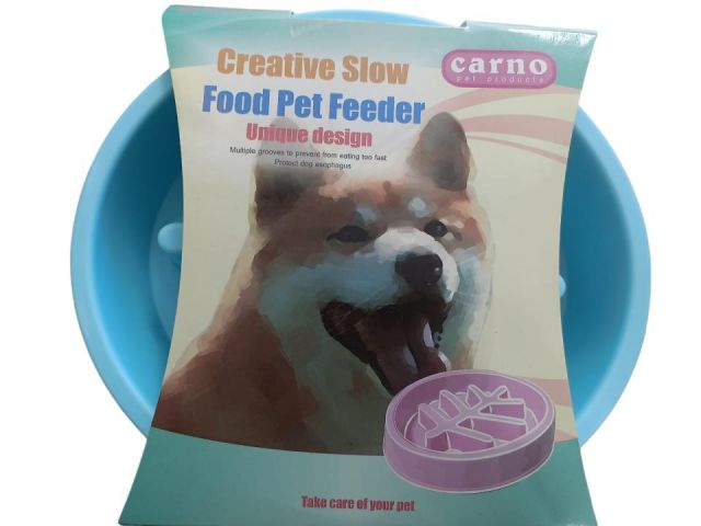 Comedero antivoracidad azul para perros y gatos 